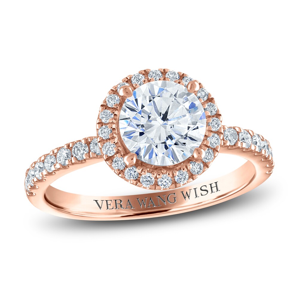 Vera Wang WISH Diamond Engagement Ring 2 ct tw Round 18K Rose Gold DqvO4Qou