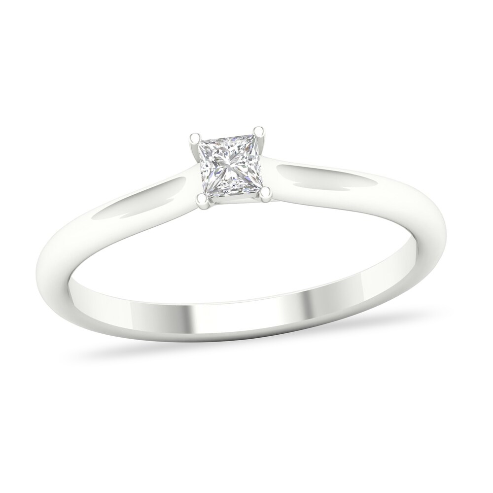 Diamond Solitaire Ring 1/6 ct tw Princess-cut Platinum (SI2/I) DvzSzVNx [DvzSzVNx]