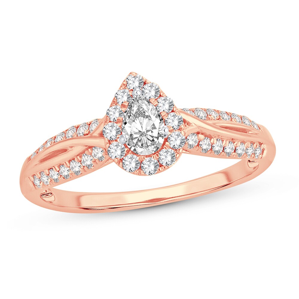 Diamond Ring 1/2 ct tw Pear-shaped 14K Rose Gold E2xXSHbS [E2xXSHbS]