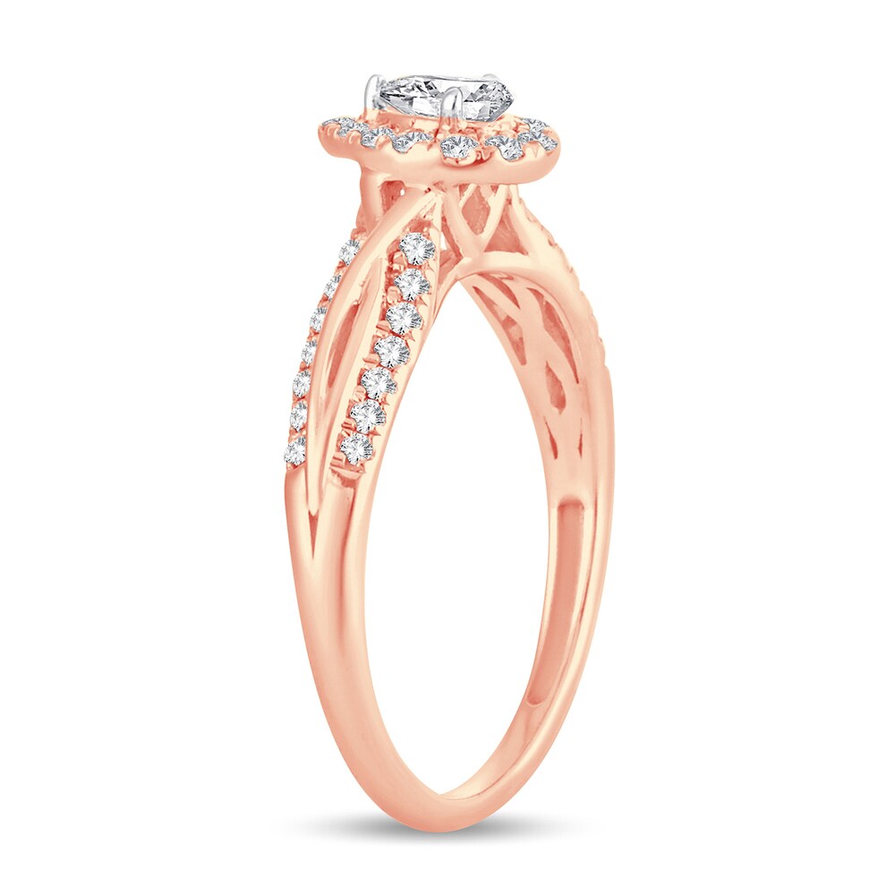 Diamond Ring 1/2 ct tw Pear-shaped 14K Rose Gold E2xXSHbS