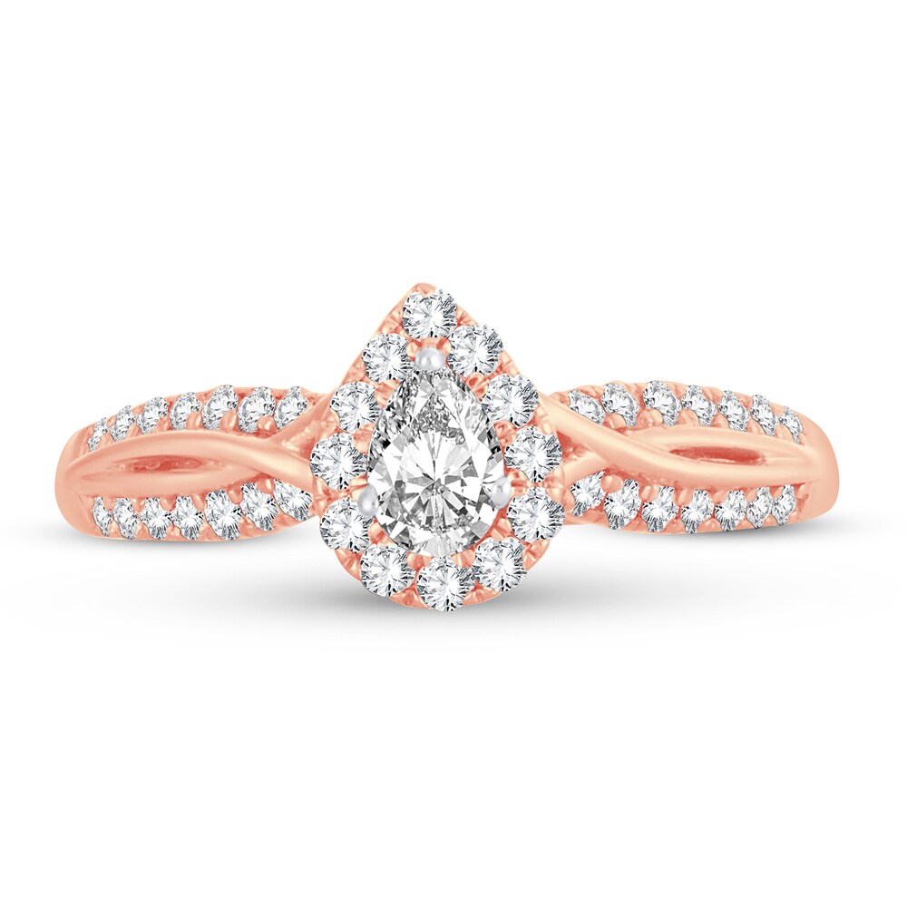 Diamond Ring 1/2 ct tw Pear-shaped 14K Rose Gold E2xXSHbS