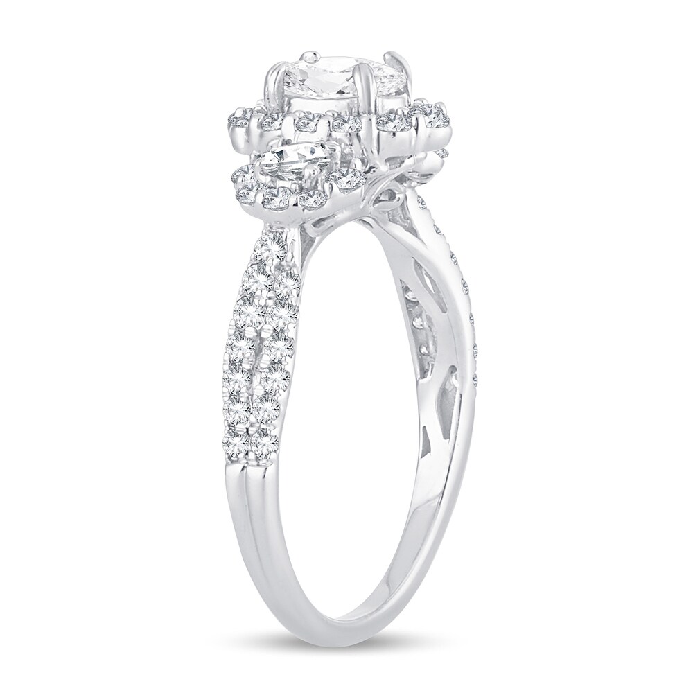 Diamond Ring 1-1/3 ct tw Oval 14K White Gold EHhDhnsB