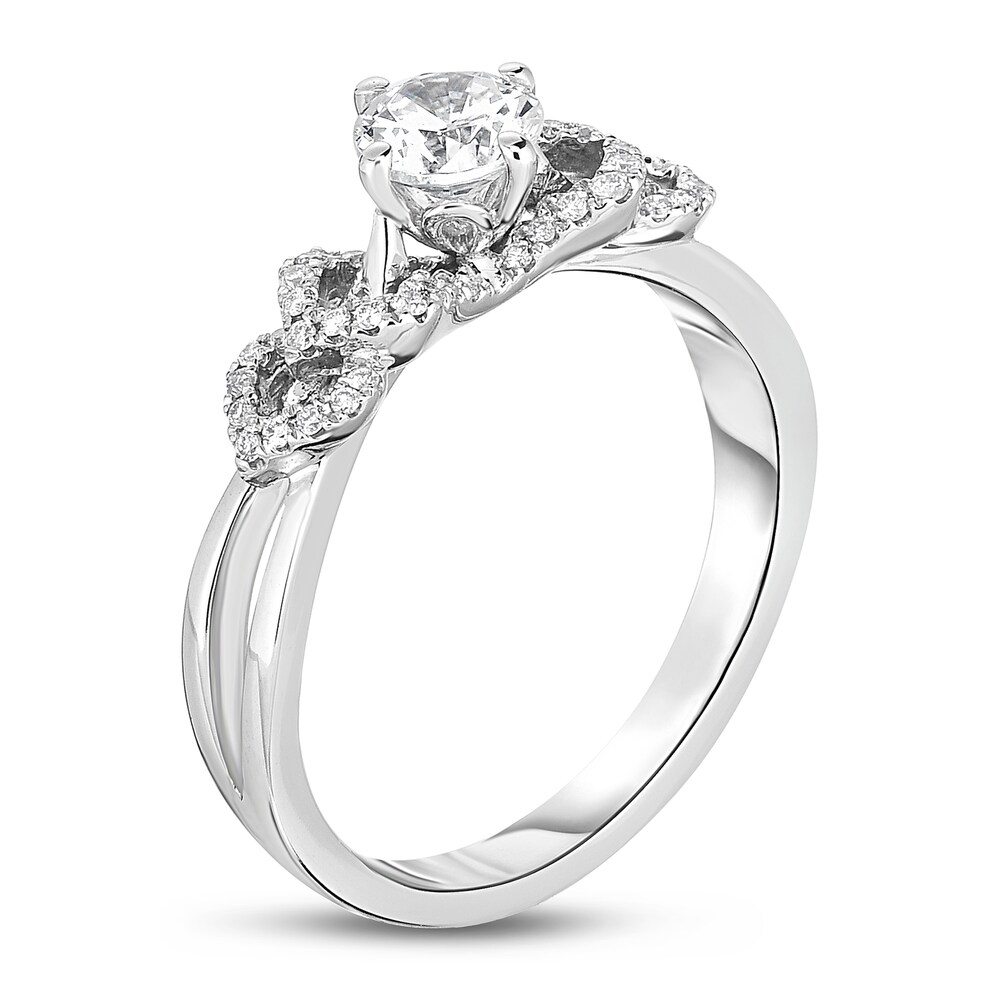 Diamond Engagement Ring 5/8 ct tw Round 14K White Gold EN6jz3DW