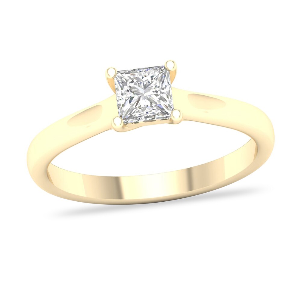 Diamond Solitaire Ring 3/4 ct tw Princess-cut 14K Yellow Gold (SI2/I) EP8IxNcb