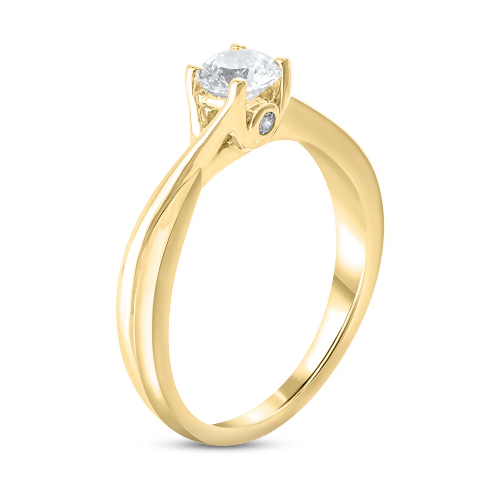 Diamond Engagement Ring 1/2 ct tw Round 14K Yellow Gold (I2/I) EWEnxwzF