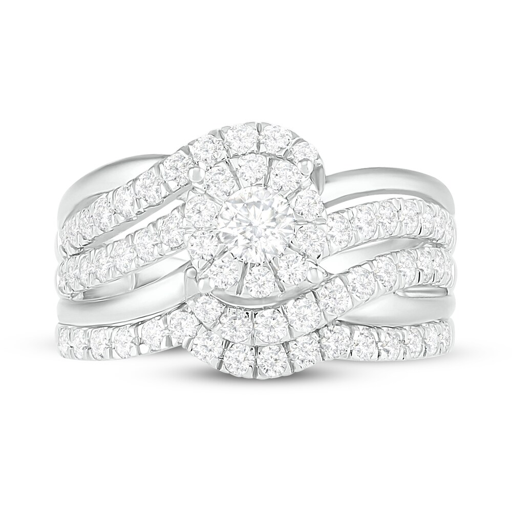 Diamond Bridal Set 1 ct tw Round 14K White Gold EfYWNANR