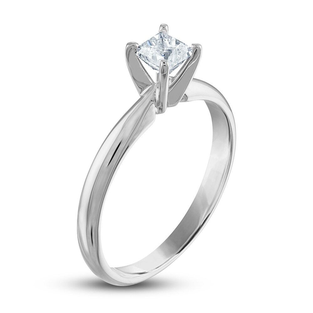 Diamond Solitaire Ring 1/2 ct tw Princess 14K White Gold (I2/I) EomiCAEF