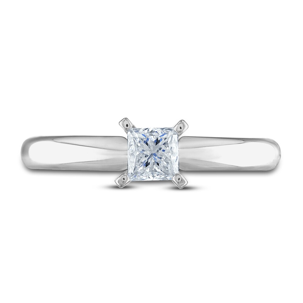 Diamond Solitaire Ring 1/2 ct tw Princess 14K White Gold (I2/I) EomiCAEF