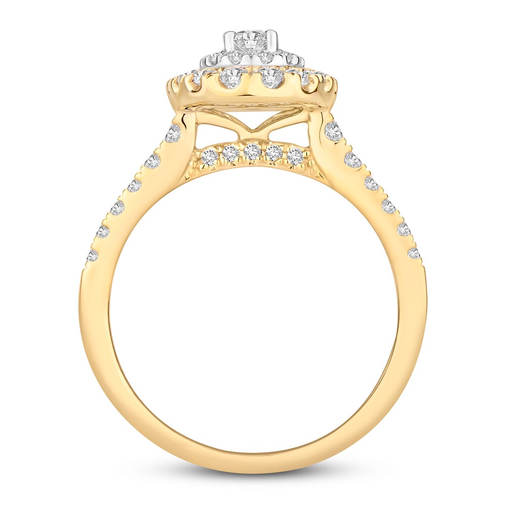 Diamond Engagement Ring 1 ct tw Oval/Round 14K Two-Tone Gold ExKwkT4I