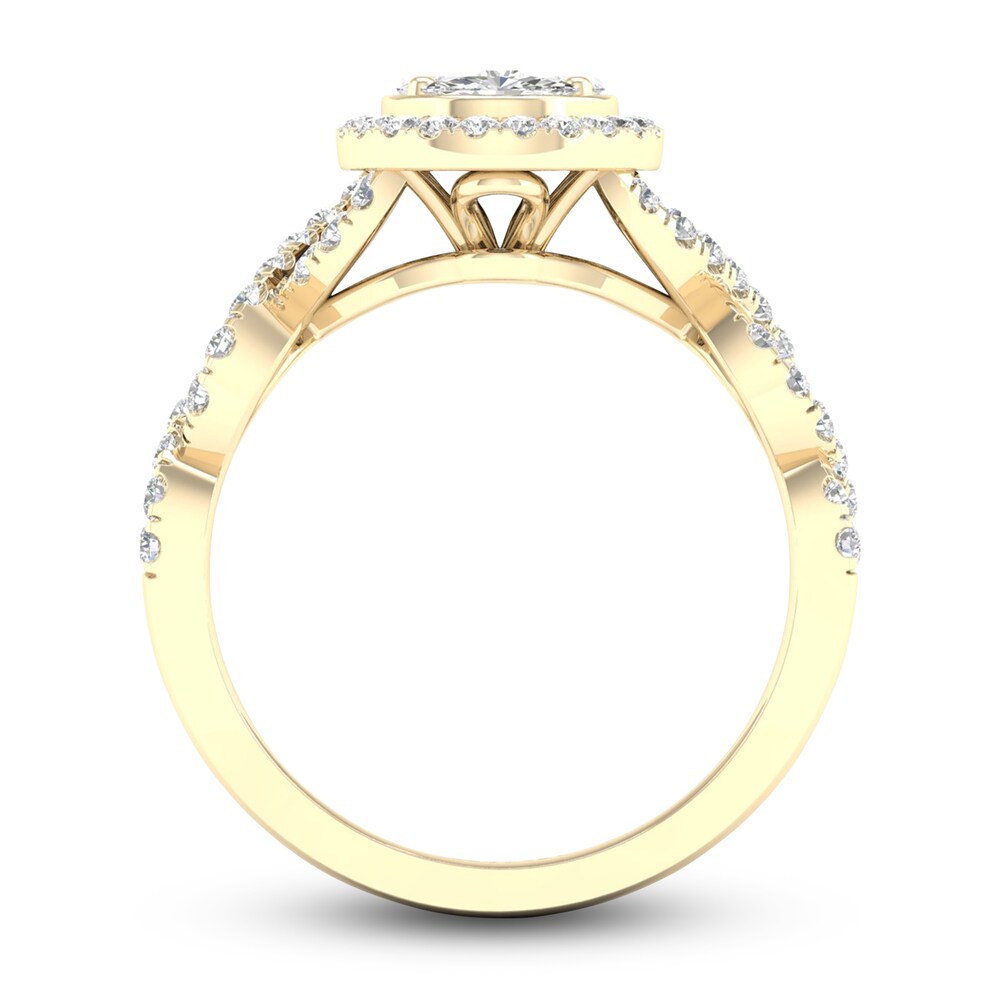 Diamond Ring 3/4 ct tw Pear/Round/ Marquise/Baguette 14K Yellow Gold FA2I3ubg