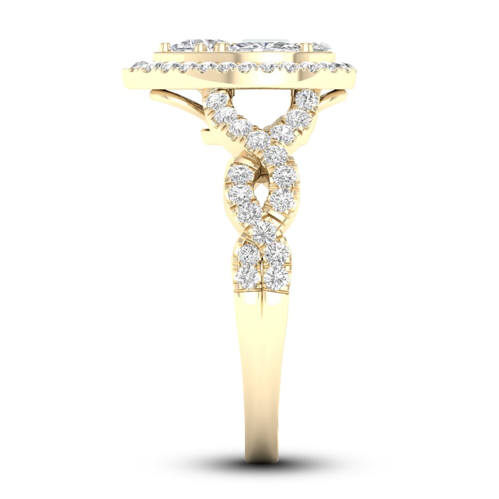 Diamond Ring 3/4 ct tw Pear/Round/ Marquise/Baguette 14K Yellow Gold FA2I3ubg