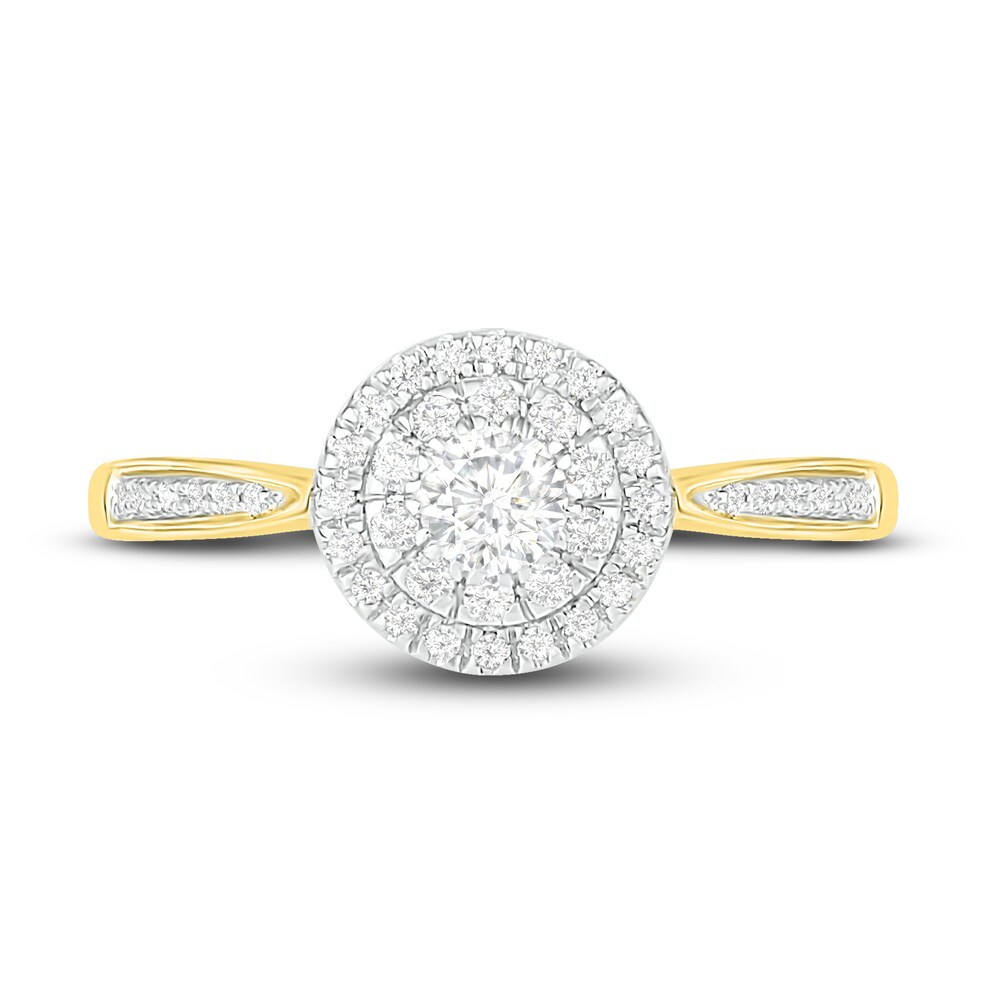 Diamond Engagement Ring 1/3 ct tw Round 14K Yellow Gold FESDqzem