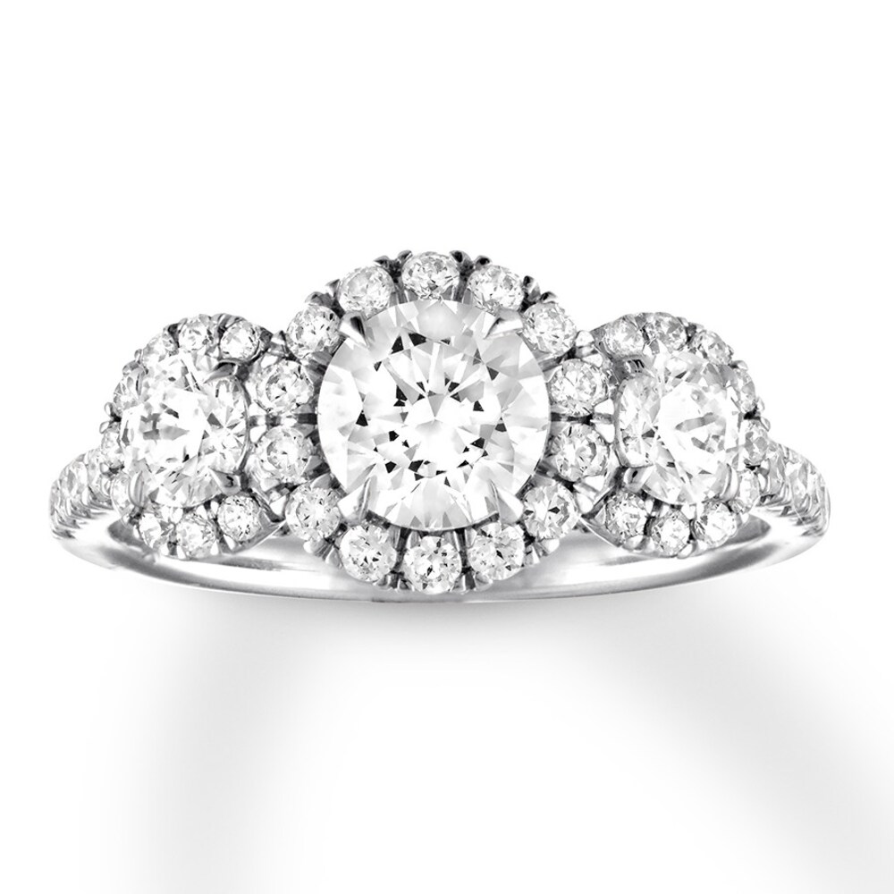 Diamond 3-Stone Ring 2 ct tw Round-cut 14K White Gold FGiZ4zzi [FGiZ4zzi]