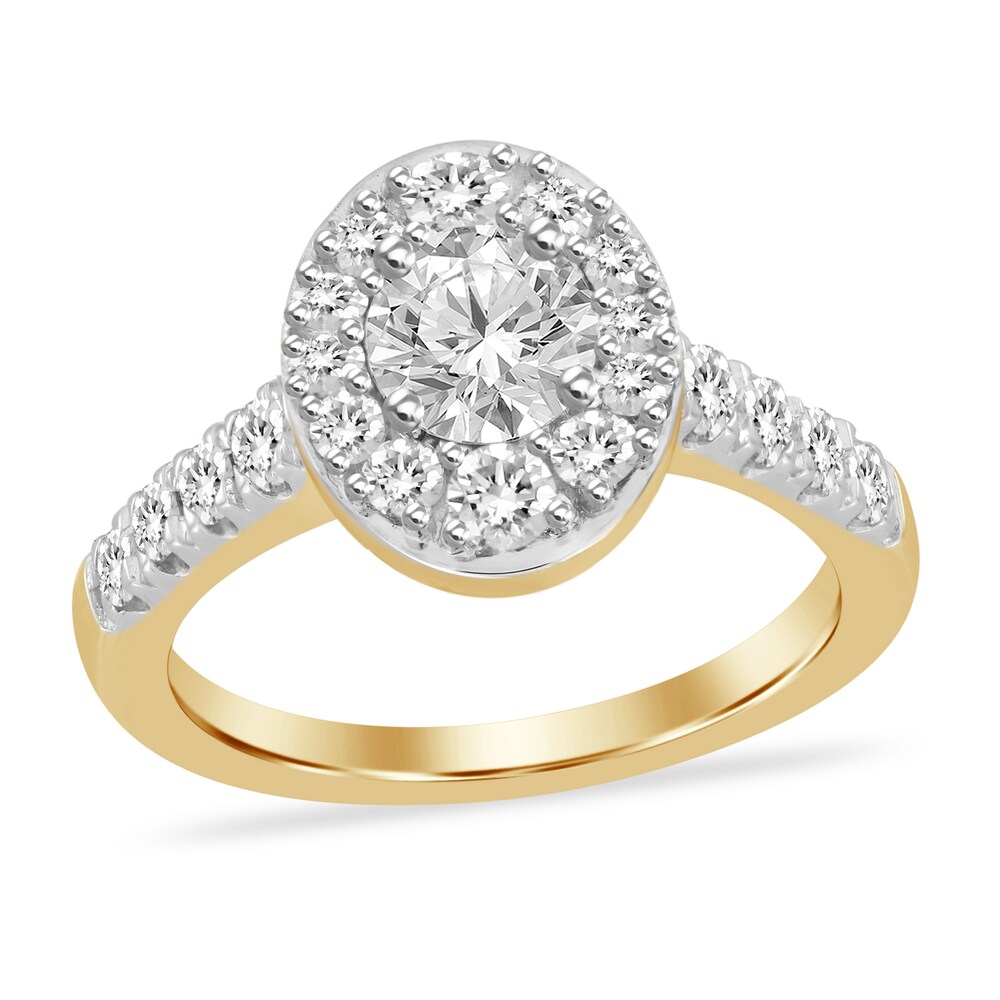 Diamond Engagement Ring 1-1/3 ct tw Round 14K Yellow Gold FRIX77Op [FRIX77Op]