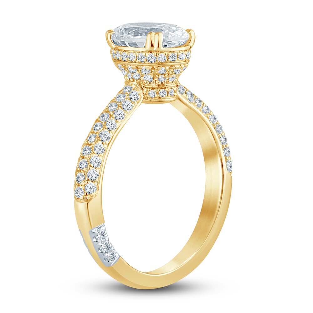 Pnina Tornai Lab-Created Diamond Engagement Ring 2-5/8 ct tw Oval/Round 14K Yellow Gold FU2btYXj