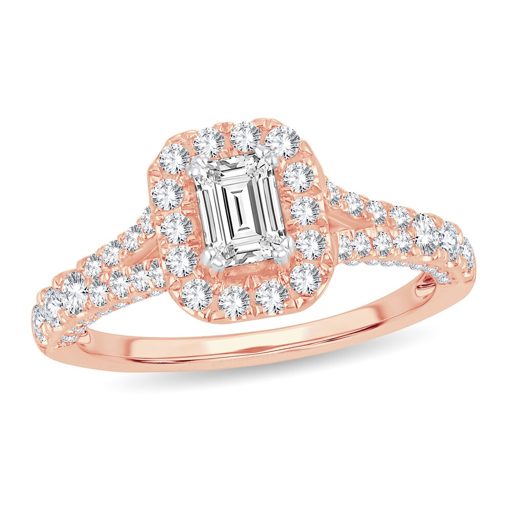 Diamond Ring 1-1/5 ct tw Emerald-cut 14K Rose Gold FV2r3iIc [FV2r3iIc]