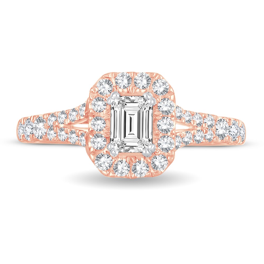 Diamond Ring 1-1/5 ct tw Emerald-cut 14K Rose Gold FV2r3iIc