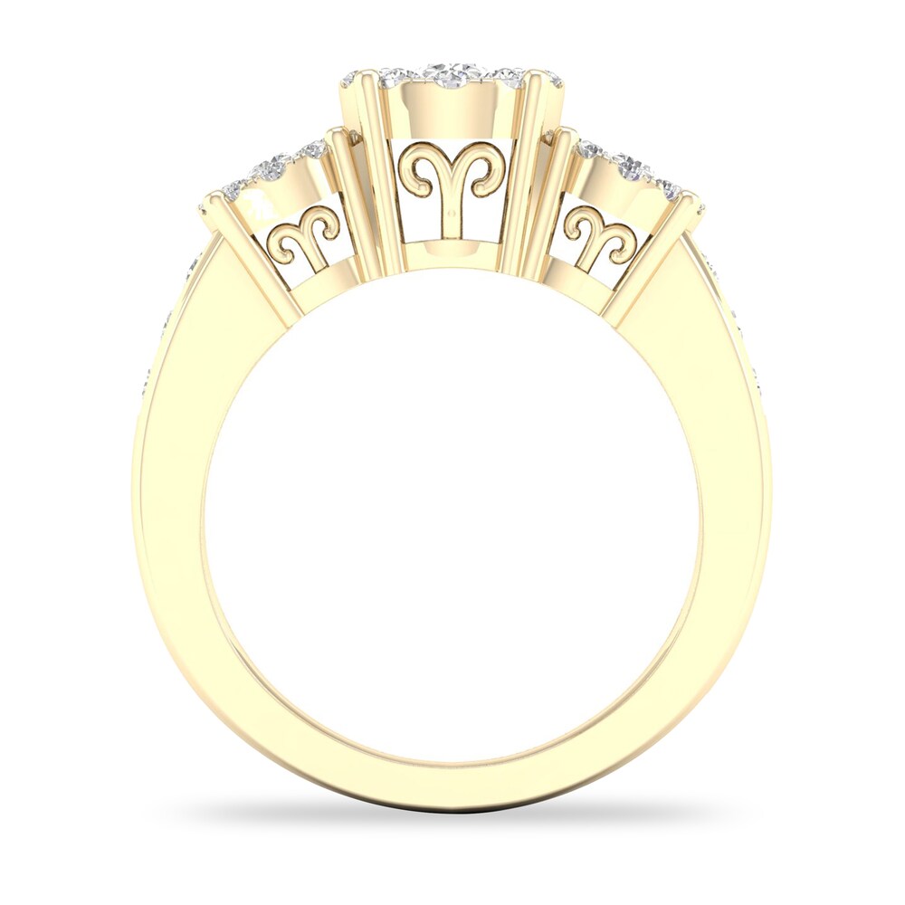 Diamond Ring 3/4 ct tw Round-cut 14K Yellow Gold FWazYhm1