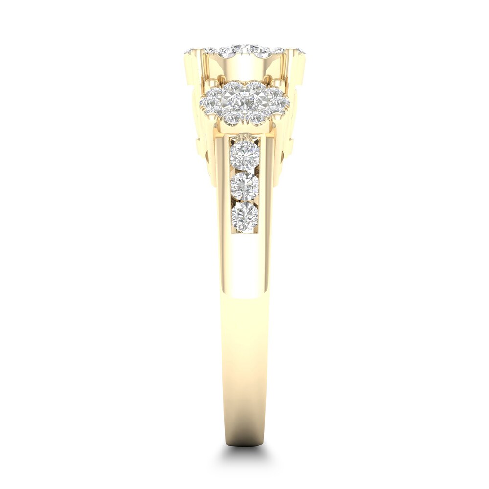 Diamond Ring 3/4 ct tw Round-cut 14K Yellow Gold FWazYhm1