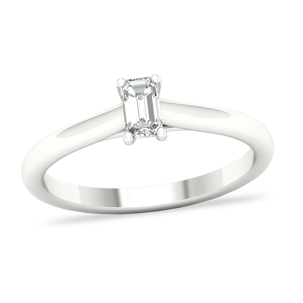 Diamond Solitaire Ring 1/3 ct tw Emerald-cut 14K White Gold (SI2/I) FYHfDQm0 [FYHfDQm0]