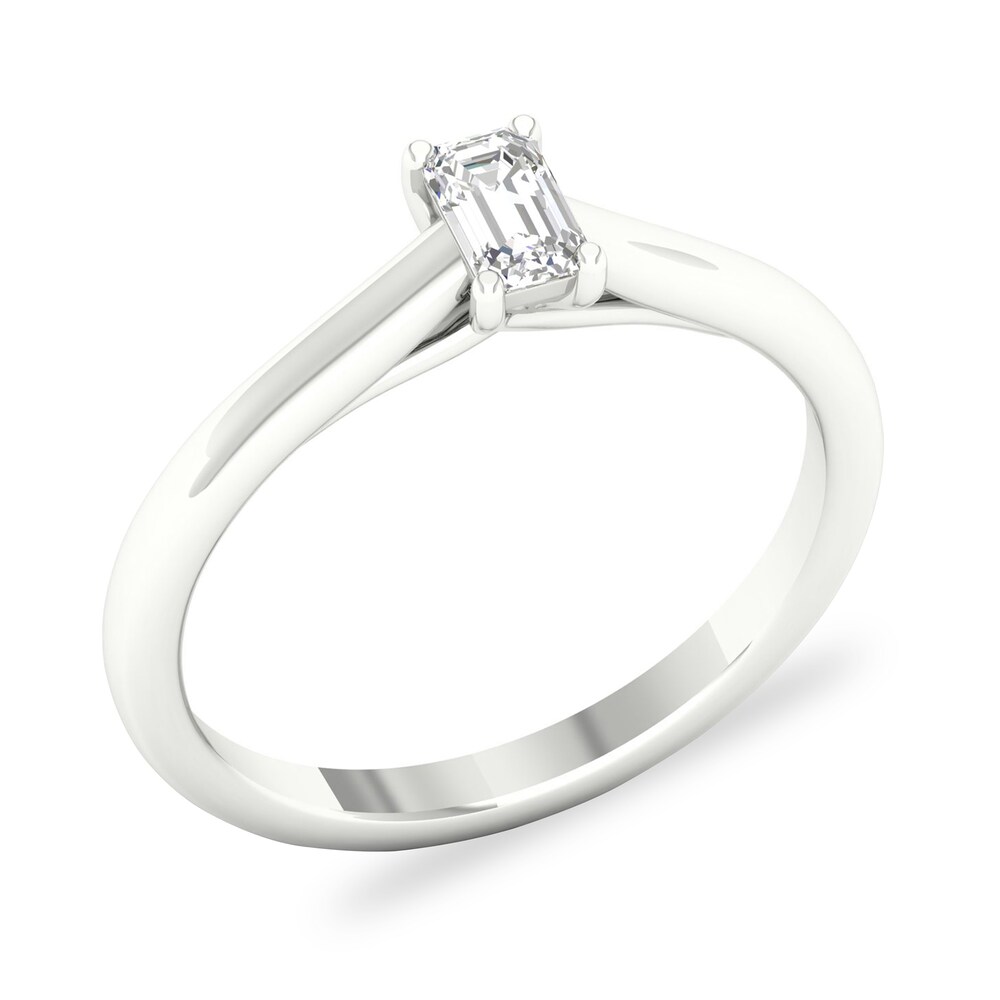 Diamond Solitaire Ring 1/3 ct tw Emerald-cut 14K White Gold (SI2/I) FYHfDQm0