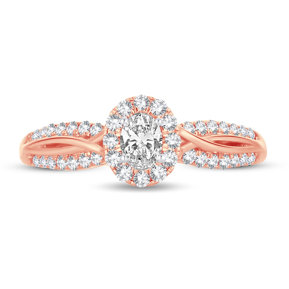 Diamond Ring 1/2 ct tw Oval 14K Rose Gold Fb0v3AzI