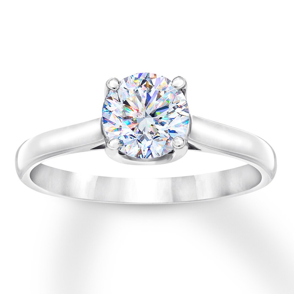 THE LEO First Light Diamond Solitaire Ring 1 ct 14K White Gold (I1/I) Flw739yK [Flw739yK]