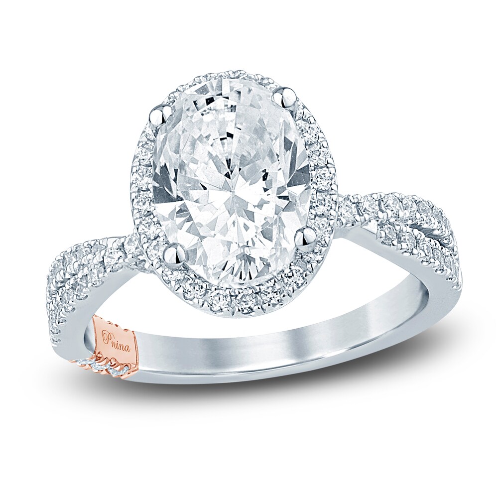 Pnina Tornai Lab-Created Diamond Engagement Ring 3 ct tw Oval/Round 14K White Gold G0YOKSYN [G0YOKSYN]