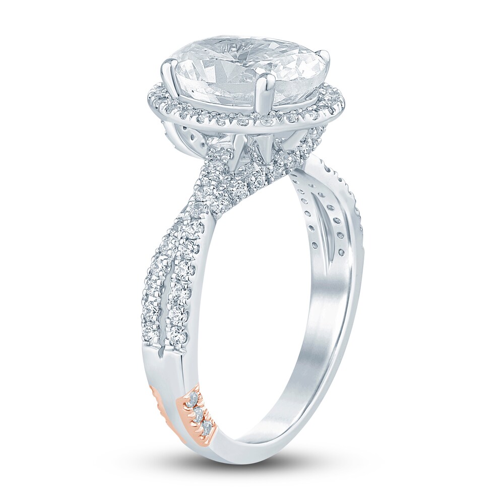 Pnina Tornai Lab-Created Diamond Engagement Ring 3 ct tw Oval/Round 14K White Gold G0YOKSYN
