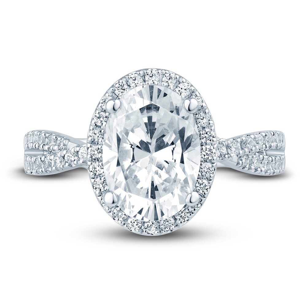 Pnina Tornai Lab-Created Diamond Engagement Ring 3 ct tw Oval/Round 14K White Gold G0YOKSYN