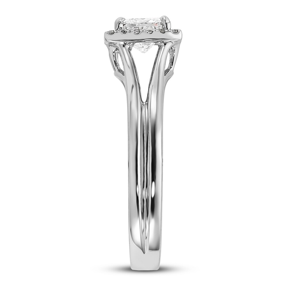 Diamond Engagement Ring 1/2 ct tw Princess/Round 14K White Gold GHzlmlUJ