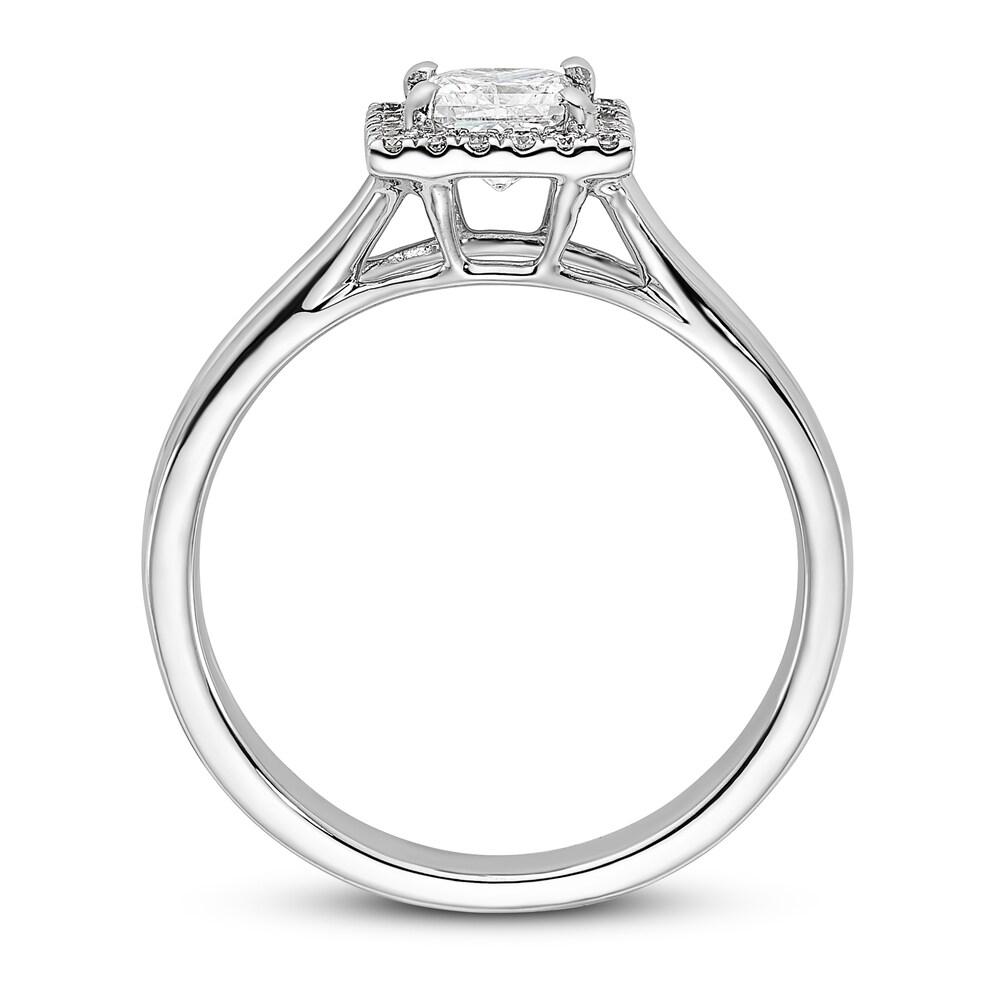Diamond Engagement Ring 1/2 ct tw Princess/Round 14K White Gold GHzlmlUJ
