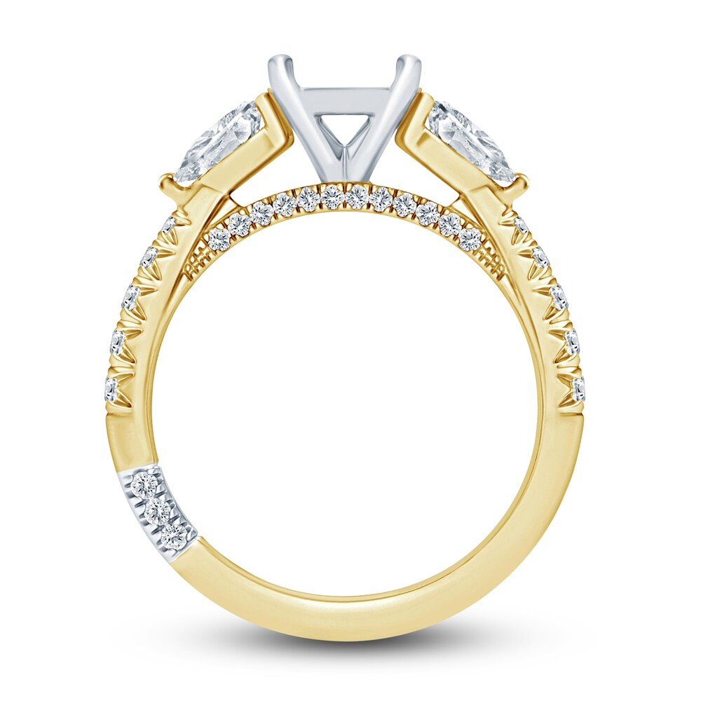 Pnina Tornai Lab-Created Diamond Engagement Ring Setting 1 ct tw Pear/Round 14K Yellow Gold GeY3dlKX