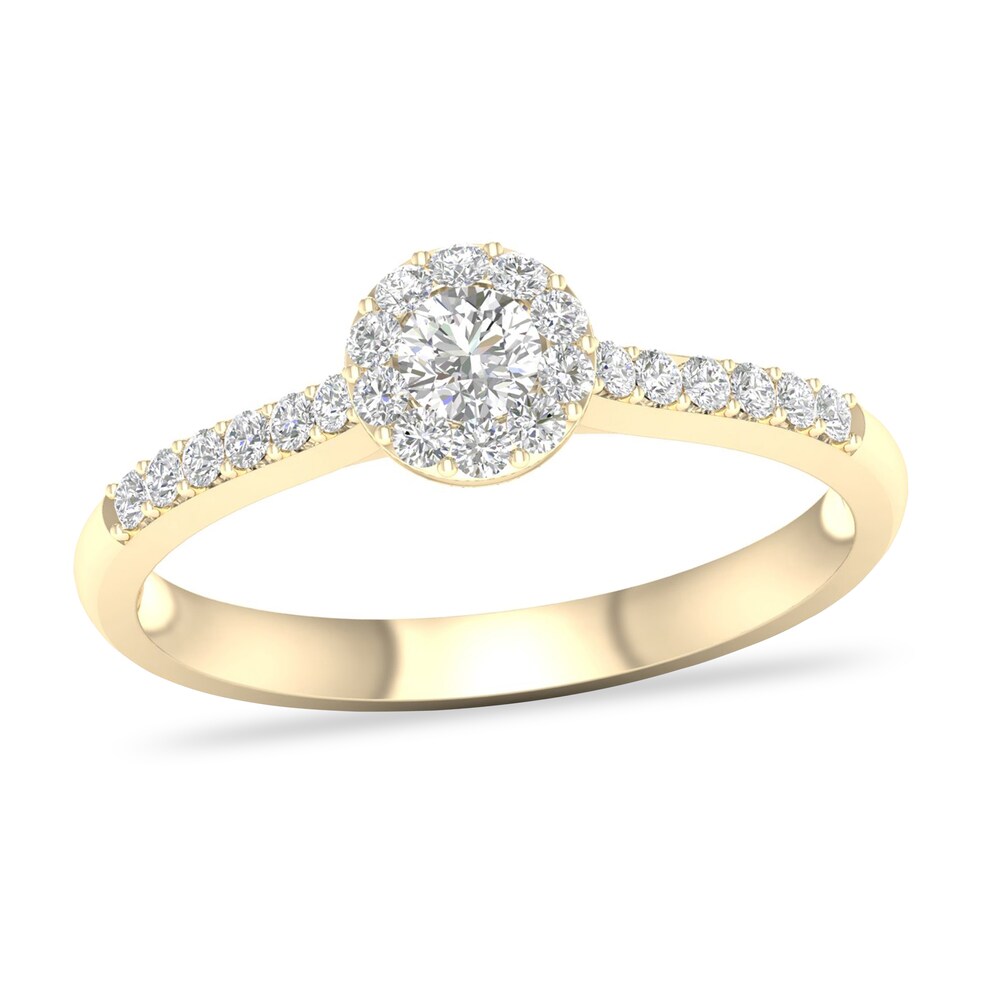 Diamond Ring 3/8 ct tw Round-cut 14K Yellow Gold GnpJFSRW [GnpJFSRW]