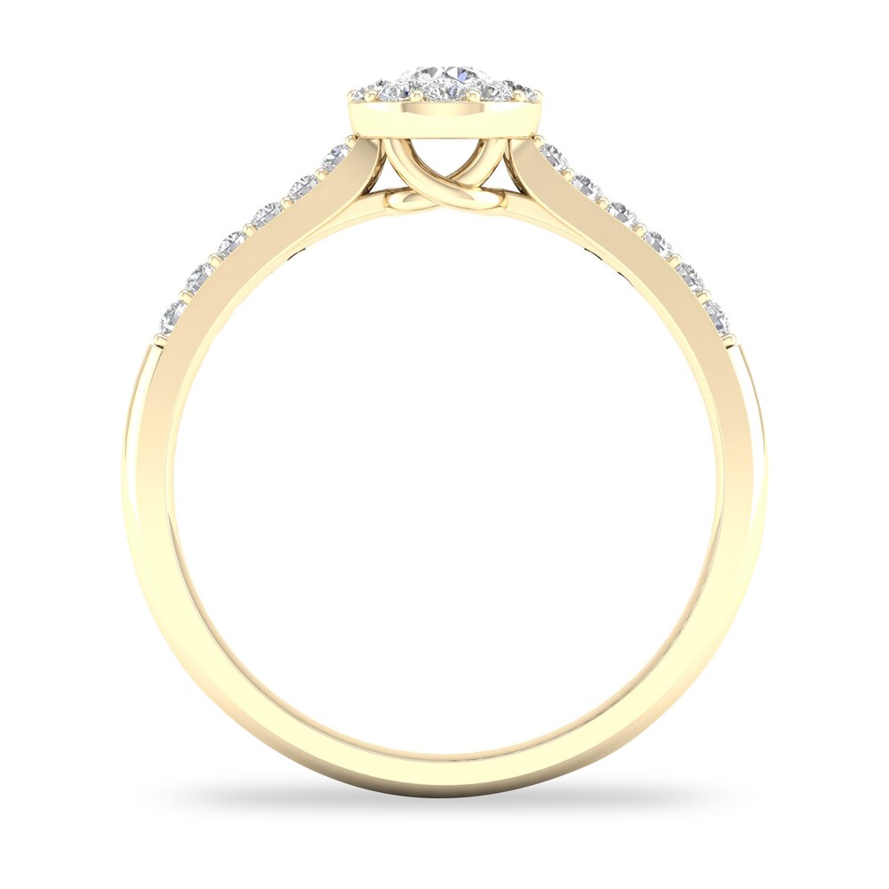 Diamond Ring 3/8 ct tw Round-cut 14K Yellow Gold GnpJFSRW