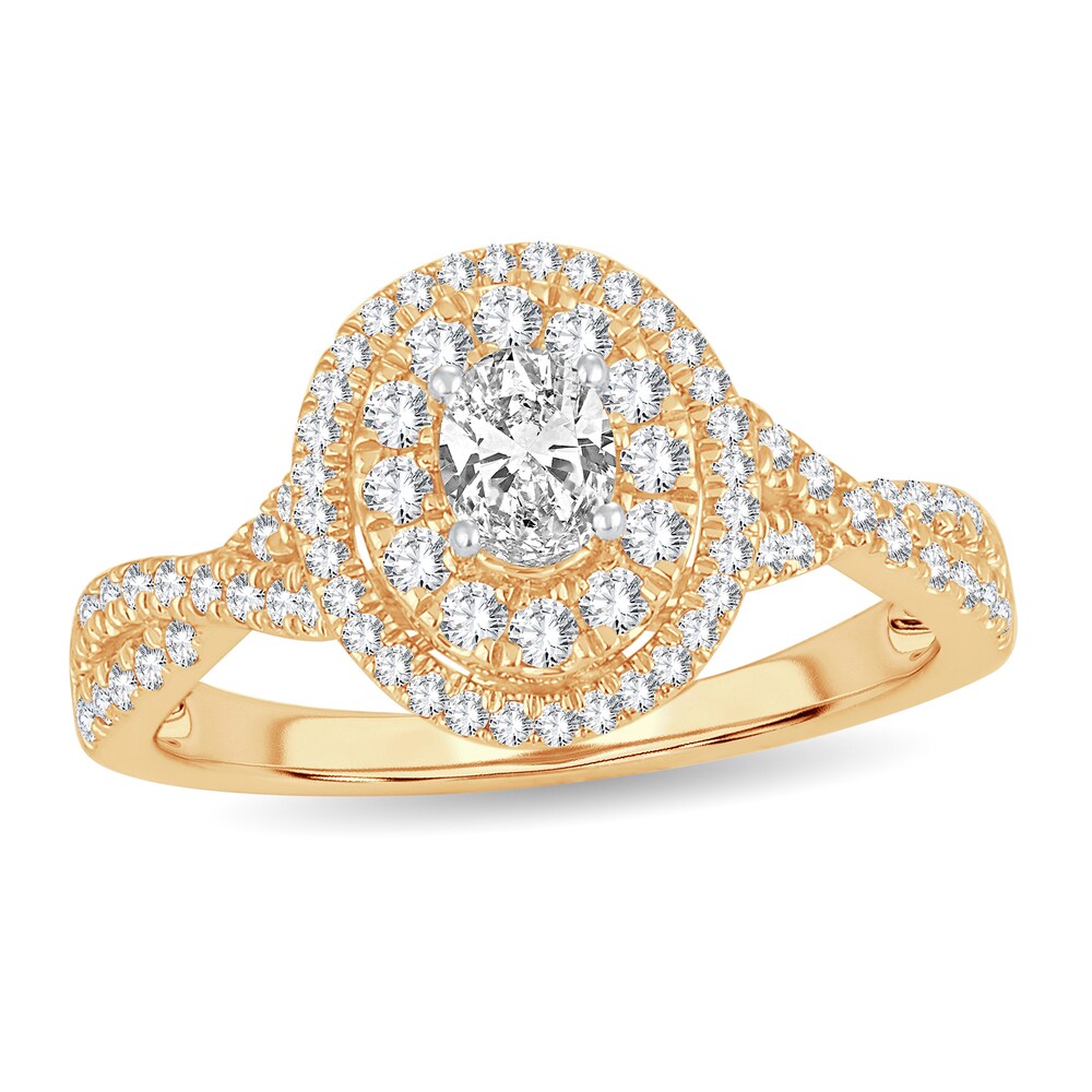 Diamond Ring 3/4 ct tw Oval 14K Yellow Gold GquFTpe6