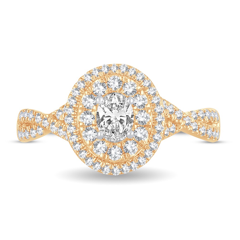 Diamond Ring 3/4 ct tw Oval 14K Yellow Gold GquFTpe6