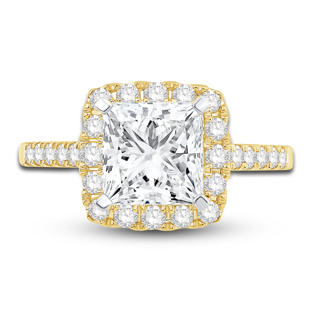 Engagement Ring 5/8 ct tw Princess/Round 14K Yellow Gold Gr48Zgai