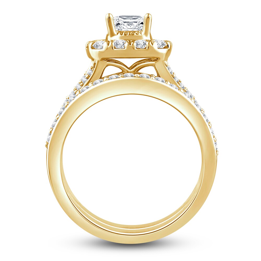 Diamond Bridal Set 2 ct tw Princess/Round 14K Yellow Gold H5XITxKF