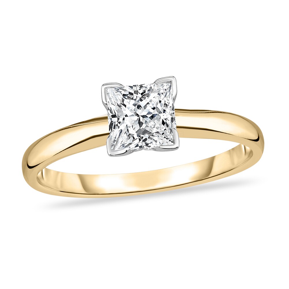 Diamond Solitaire Ring 1/2 ct tw Princess 14K Yellow Gold (I1/I) HXj4Knmn [HXj4Knmn]