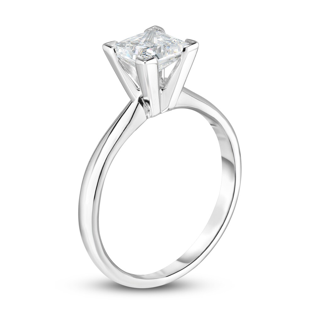 Diamond Solitaire Engagement Ring 5/8 ct tw Princess 14K White Gold (I2/I) HkfaGPH0