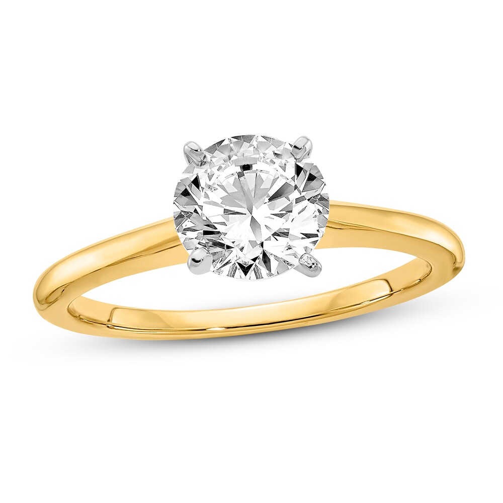 Diamond Solitaire Engagement Ring 3/4 ct tw Round 14K Two-Tone Gold (I1/I) Hxg0q6hg