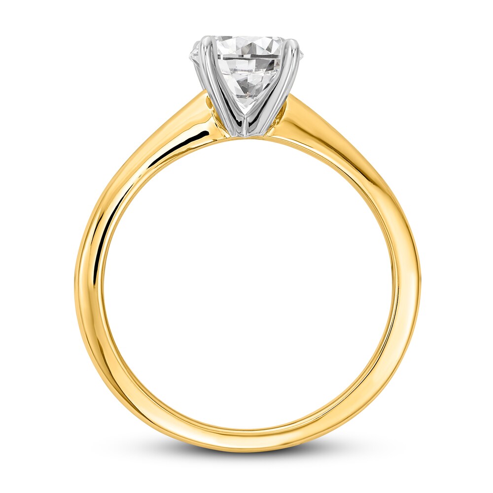 Diamond Solitaire Engagement Ring 3/4 ct tw Round 14K Two-Tone Gold (I1/I) Hxg0q6hg