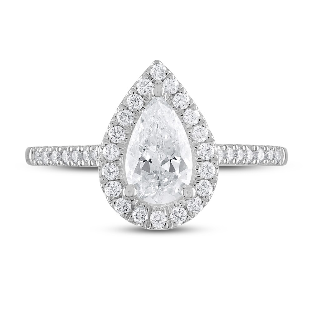 Diamond Engagement Ring 1-1/5 ct tw Pear-shaped 18K White Gold Hy2RXIUm