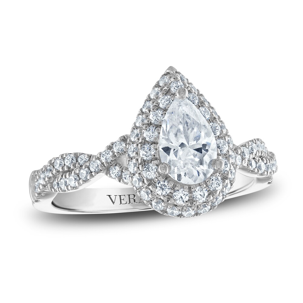 Vera Wang WISH Diamond Engagement Ring 1-1/5 ct tw Pear/Round 14K White Gold I1eq2EIp