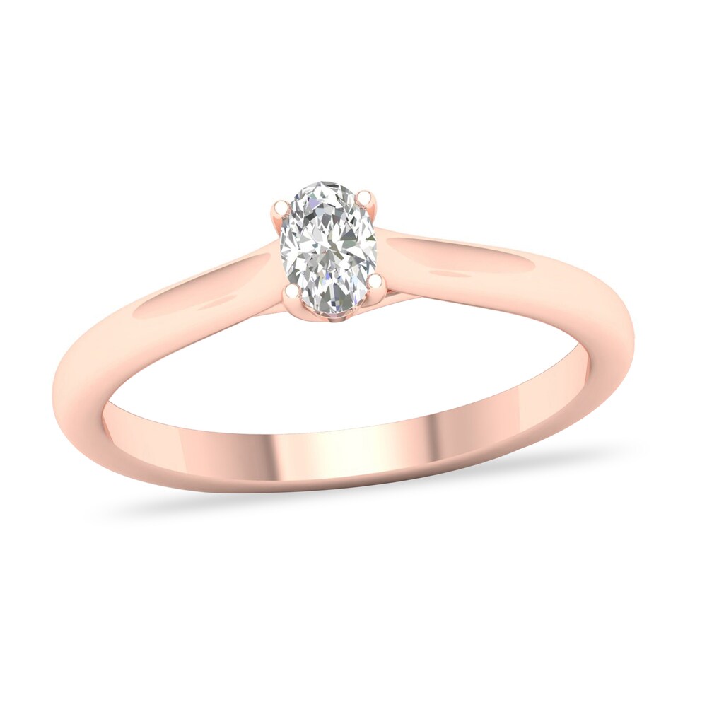 Diamond Solitaire Ring 1/4 ct tw Oval-cut 14K Rose Gold (SI2/I) I4TRYIsM [I4TRYIsM]