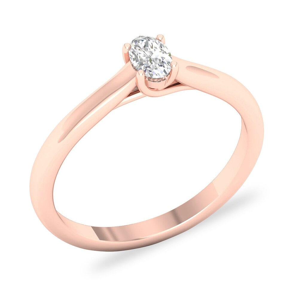 Diamond Solitaire Ring 1/4 ct tw Oval-cut 14K Rose Gold (SI2/I) I4TRYIsM