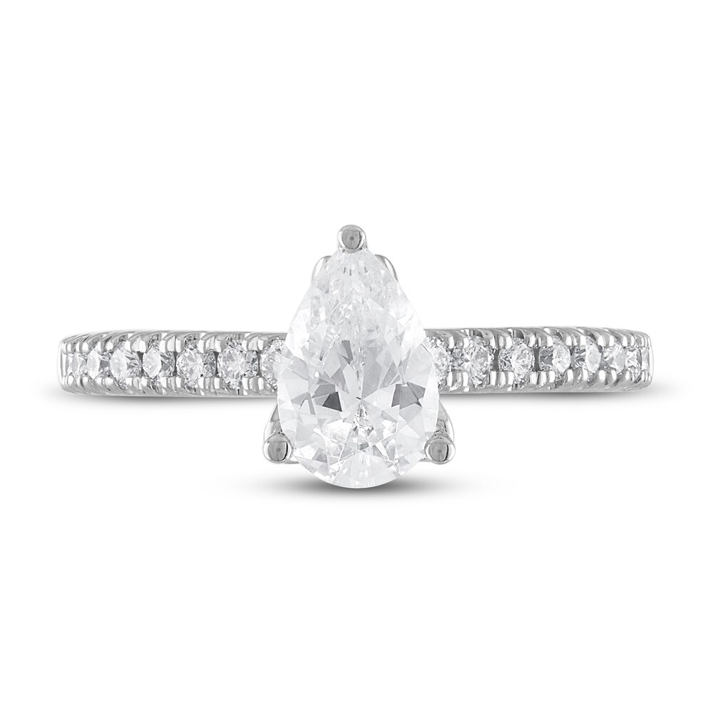 Vera Wang WISH Diamond Engagement Ring 1-1/4 ct tw Pear-shaped/Round Platinum IDjy17kS