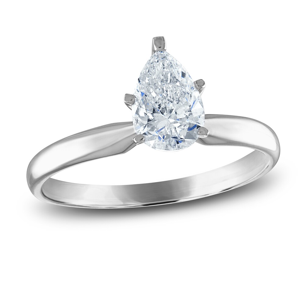 Diamond Solitaire Ring 3/4 ct tw Pear 14K White Gold (I2/I) IXgQKwTt