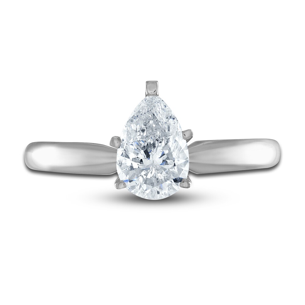 Diamond Solitaire Ring 3/4 ct tw Pear 14K White Gold (I2/I) IXgQKwTt